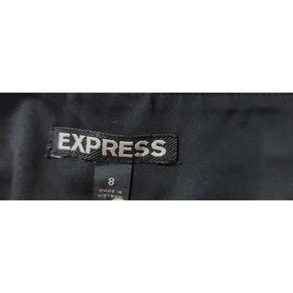 Express Black Flat Front Pencil Denim Skirt 8 Lightweight Side Zip Pull On - Picture 4 of 6